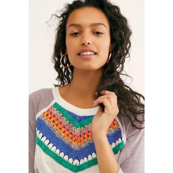NWT FREE PEOPLE x WE THE FREE Women’s Spring Bound Crochet Knit Top - Picture 3 of 6